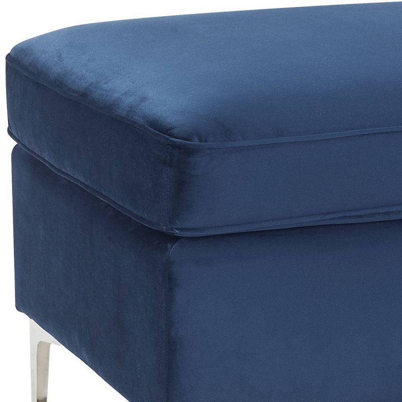 Luxurious Velvet Tufted Jaszira Ottoman in Blue