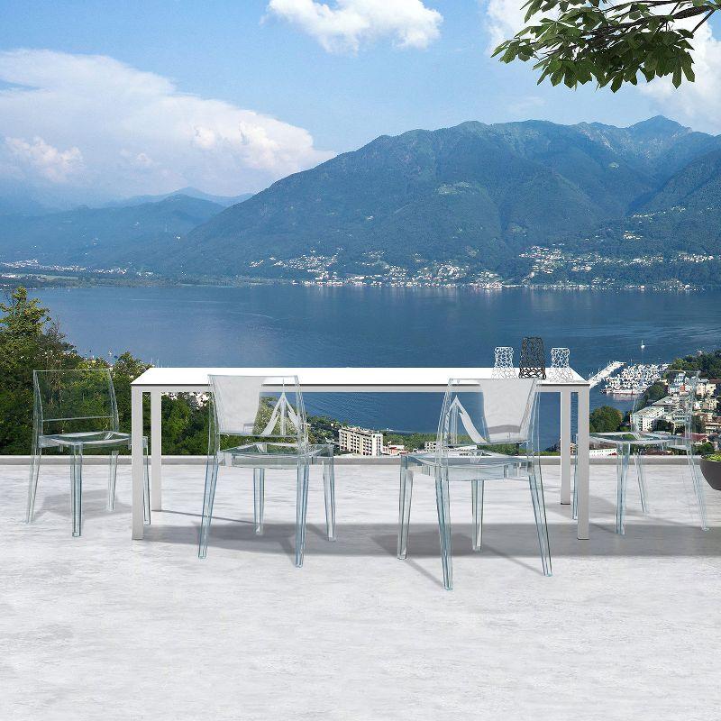 WRGHOME Palermo Modern Outdoor/Indoor Plastic Resin Stacking Patio Dining Chairs  (Set of 2) - CLEAR