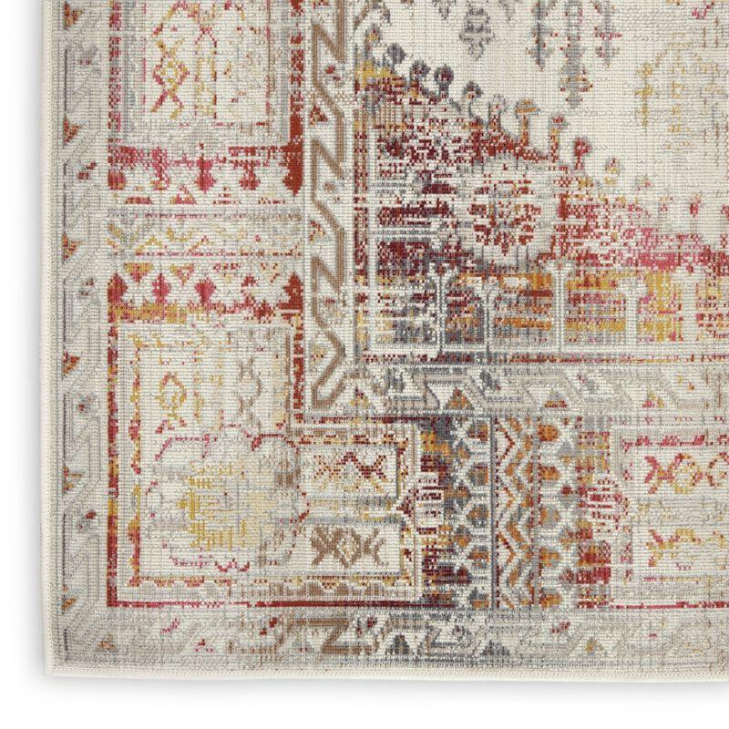 Nourison Vintage Kashan 8'10" x 11'10" Ivory Red Bordered Indoor Rug