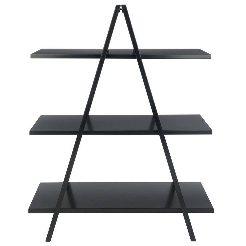 38.39" Aaron A Frame Shelf - Black - Winsome: Lacquered Wood Composite, 3-Tier Storage, Metal Hardware