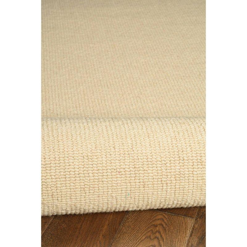 Hand-Crafted Tufted Wool Rectangular Rug in Natural