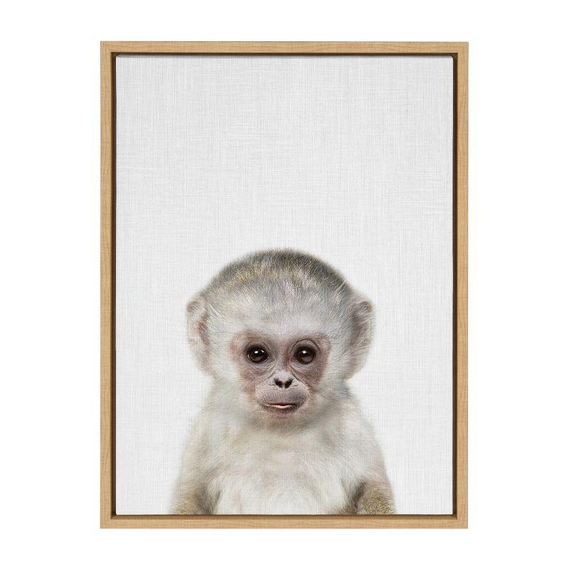 18" x 24" Sylvie Monkey Color Framed Canvas by Simon Te of Tai Prints - Kate & Laurel All Things Decor