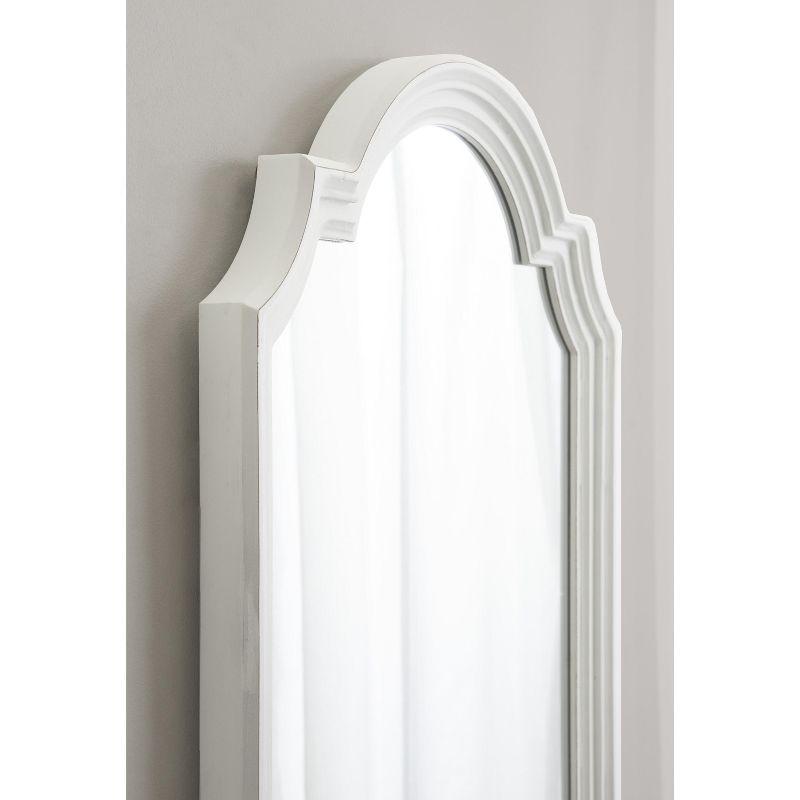Kate and Laurel Fairbourne Scalloped MDF Full Length Mirror, 20x42, White