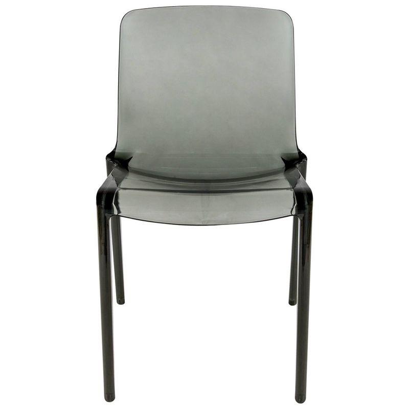 LeisureMod Murray Waterfall Edge Design Acrylic Dining Chair in Black