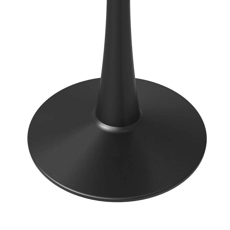 LeisureMod Round Dining Table 31" Sintered Stone Tabletop in Black Steel Bistro Series