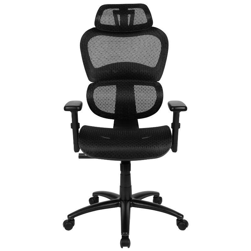 Flash Furniture Ergonomic Mesh Office Chair with 2-to-1 Synchro-Tilt, Adjustable Headrest, Lumbar Support, and Adjustable Pivot Arms