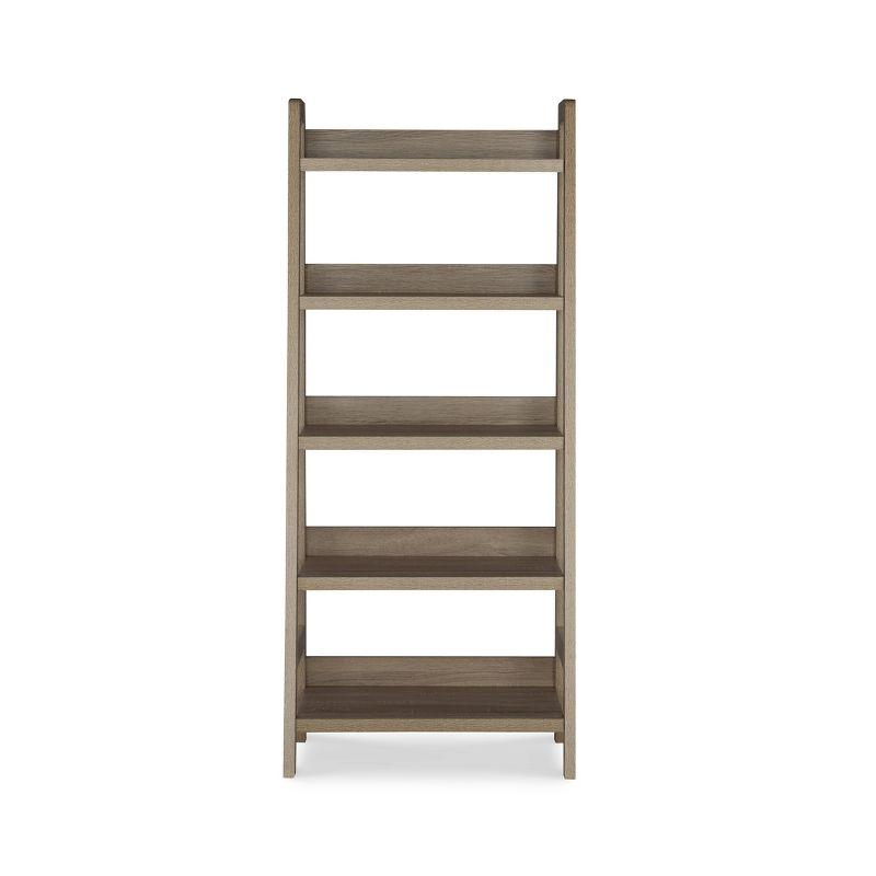 60.13" Tracey Modern Display and Storage Bookcase - Linon: Gray Ladder, 5 Fixed Shelves