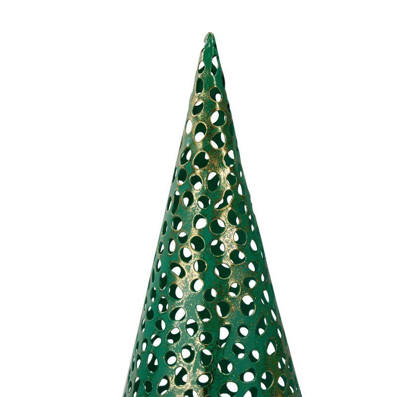 Green and Gold Christmas Tabletop Cone Trees