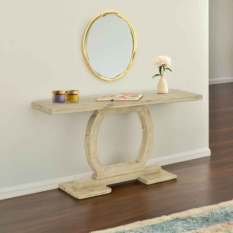 Barnwood Sandblast Pine Wood Rectangular Console Table