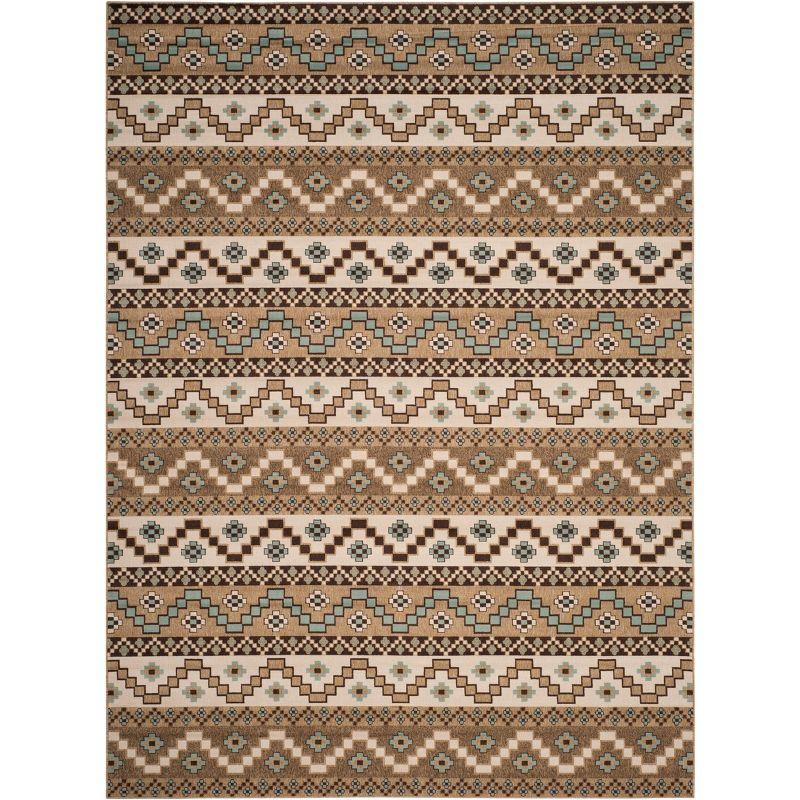 Veranda VER095 Power Loomed Indoor/Outdoor Area Rug - Creme/Brown - 8'x11' - Safavieh