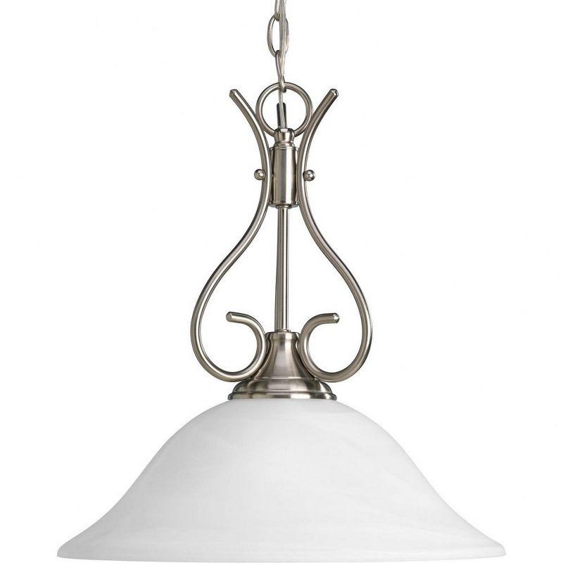 Brushed Nickel Alabaster Glass 18" Pendant Light