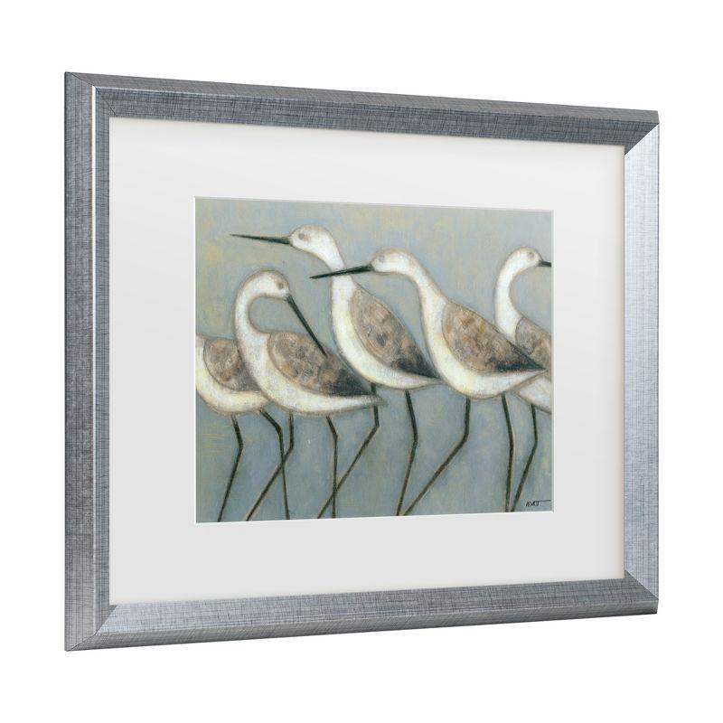 Trademark Fine Art - Norman Wyatt 'Shore Birds I' Matted Framed Art - 16x20