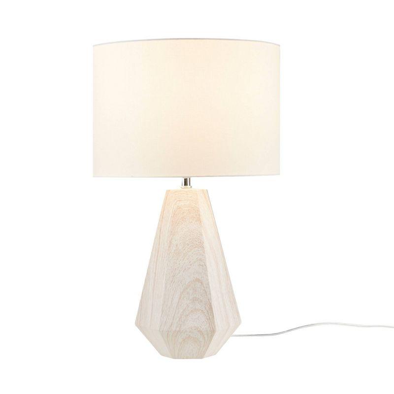 Ink+Ivy 13"x23" Flinn Table Lamp: Resin, Faux Wood, Drum Shade, UL Listed, LED Included