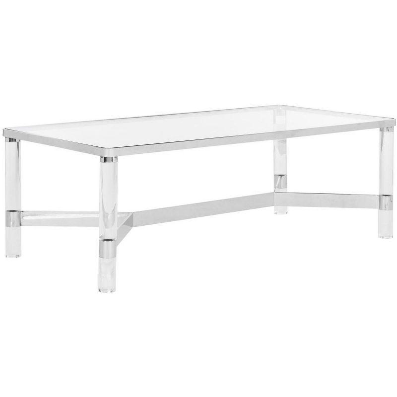 Transitional Suzanna 47'' Silver Acrylic Rectangular Coffee Table