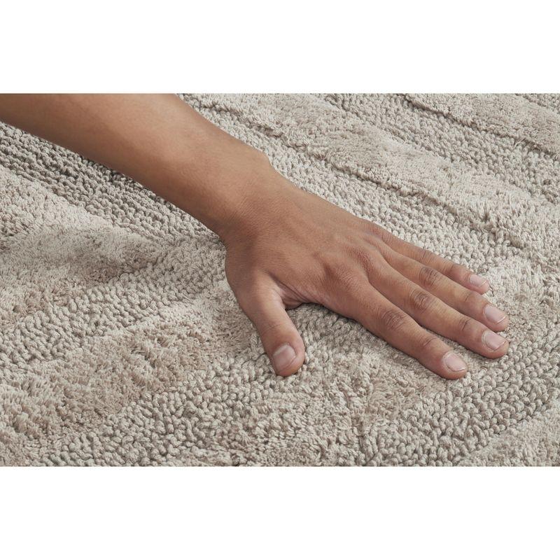 Better Trends Hugo 100% Cotton Tufted Non-Slip Backing Bath Rug 20" x 60" Runner - Beige