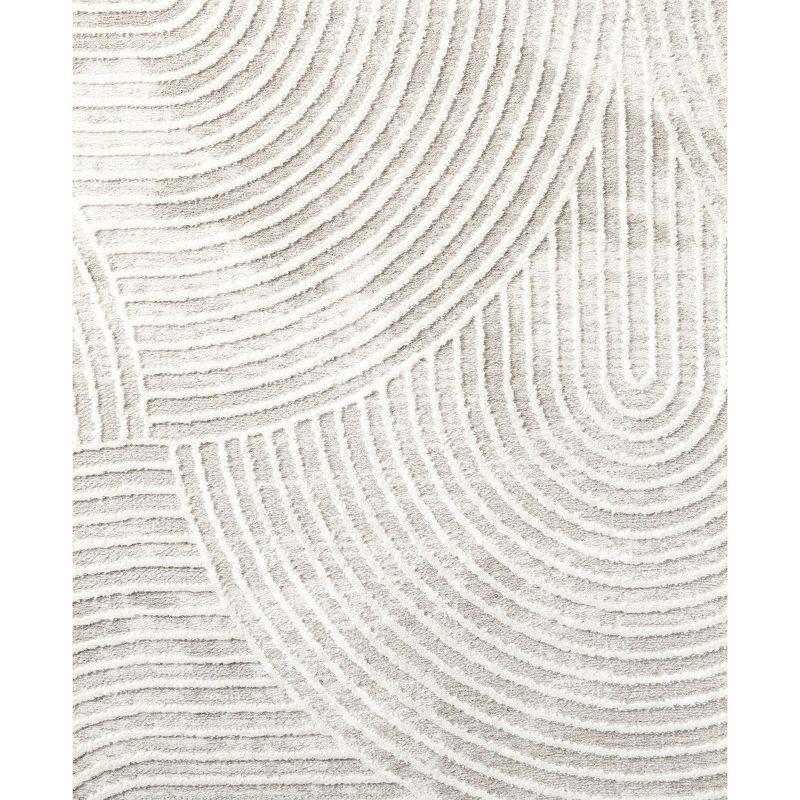 TOWN & COUNTRY Luxe Maya Soft Arches Neutral Indoor Area Rug with High-Low Texture, Ivory/Greige