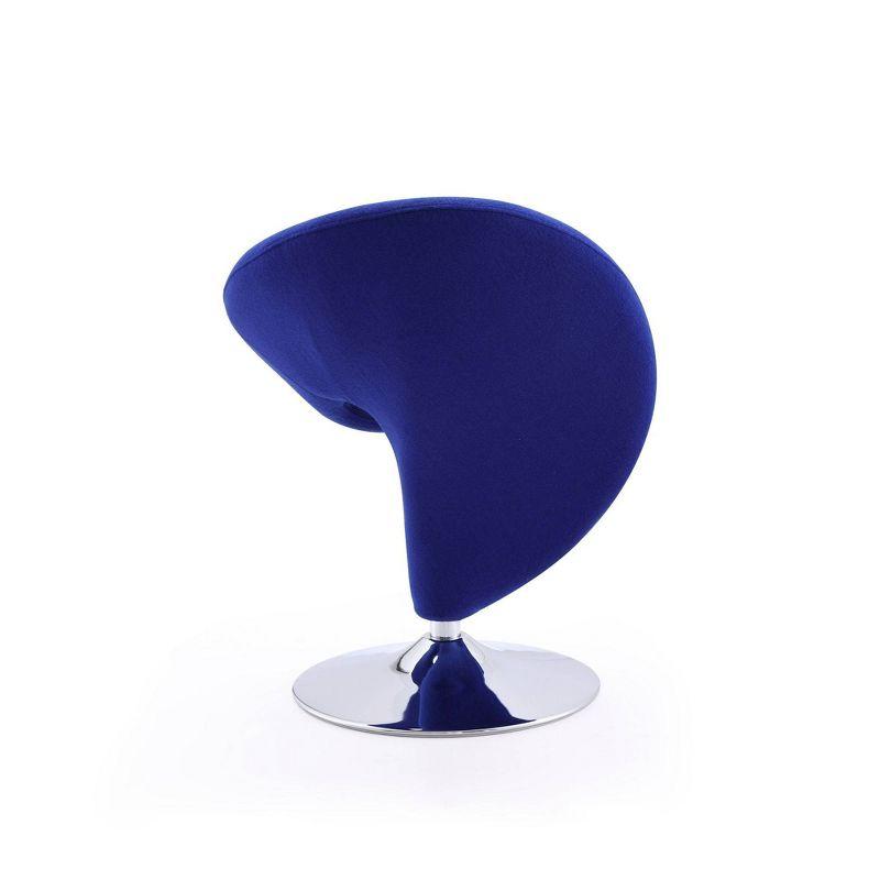 Set of 2 Curl Wool Blend Swivel Accent Chairs Blue - Manhattan Comfort: Ergonomic, No Assembly Required
