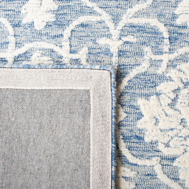 Handmade Blue Floral Wool 4' x 6' Tufted Area Rug