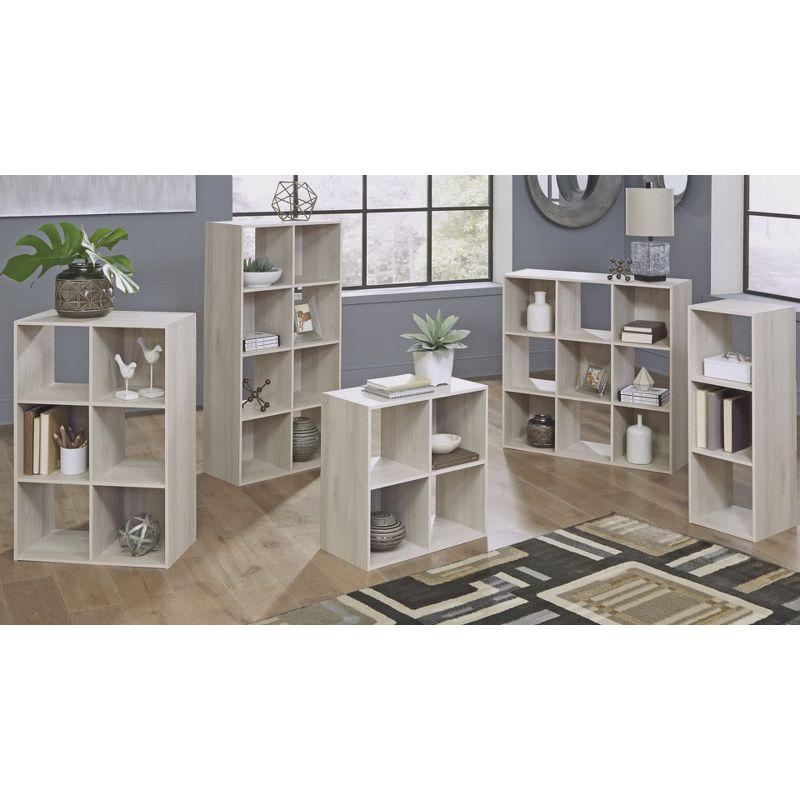 White Oak Transitional 8-Cube Organizer Shelf