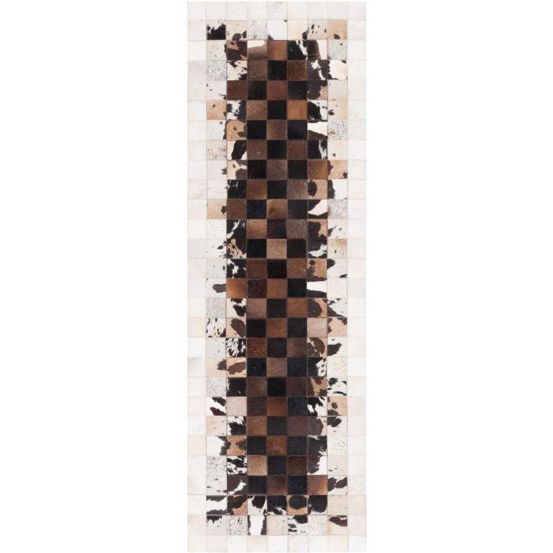 Studio Leather STL215 Hand Woven Runner Rug - Ivory/Dark Brown - 2'3"x7' - Safavieh.