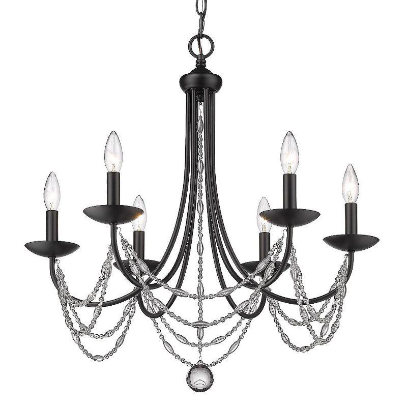 Golden Lighting Mirabella 6-Light Chandelier in Matte Black