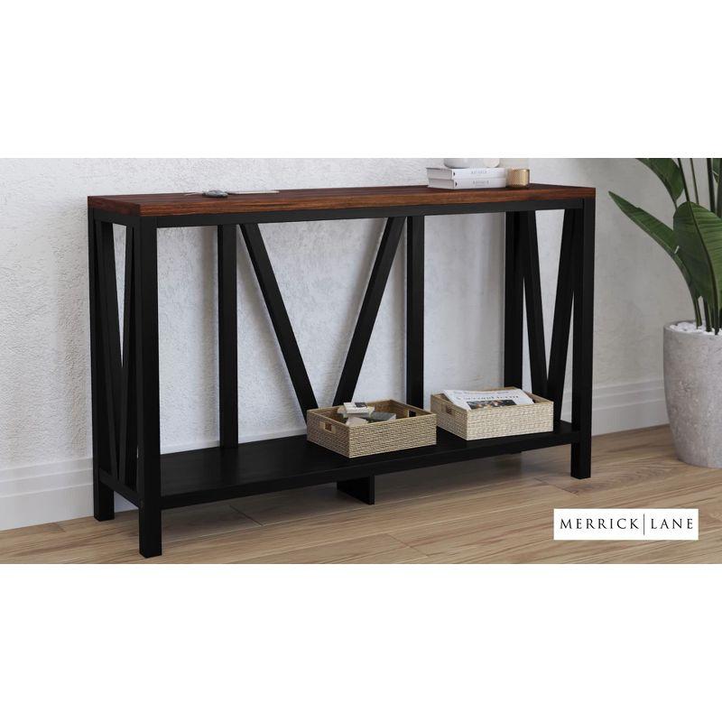 Merrick Lane Modern Farmhouse Engineered Wood Sofa Table with Wood Bracing and Lower Shelf