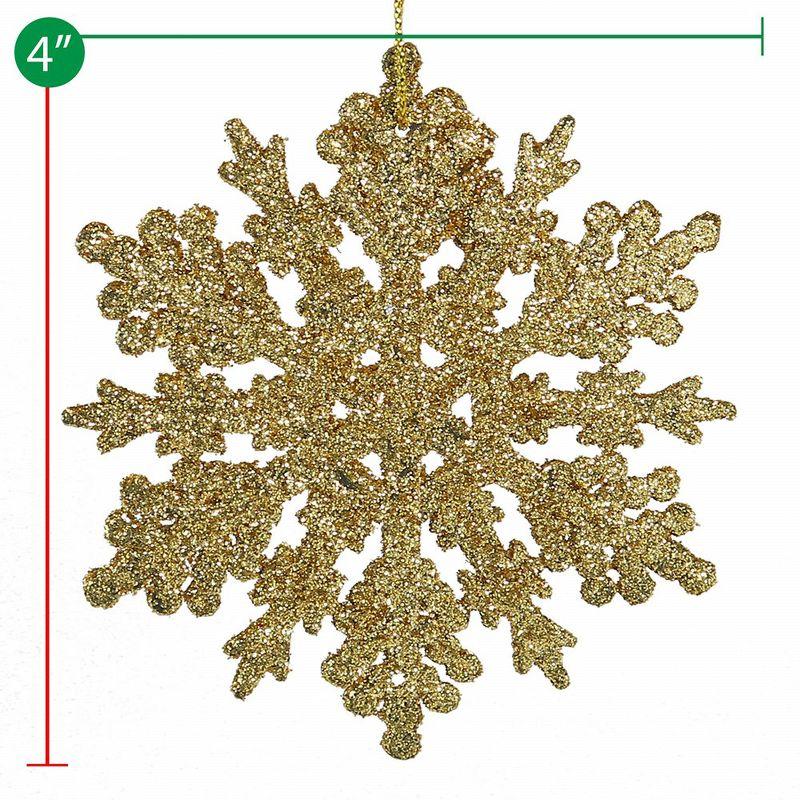 Ornativity Glitter Snowflake Ornaments Sets - Gold - 24 Pack