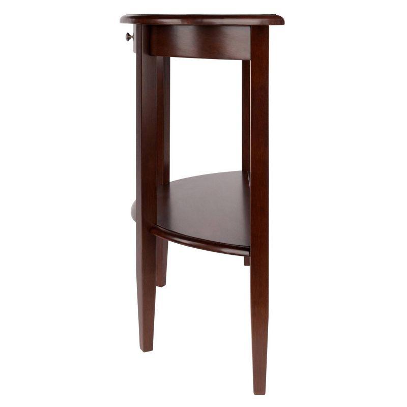 Winsome Concord Hall / Console Table, Half Moon with Drawer, Shelf - Antique Walnut: Entryway Furniture with Storage, Wood Composite
