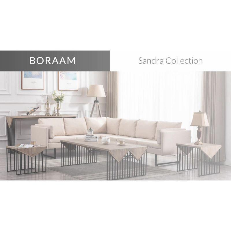 16" Sandra Wood Corner Table Natural Gray - Boraam: Reclaimed Pine, Black Metal Base, Industrial Design