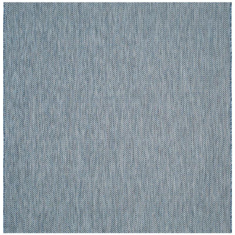 Courtyard CY8022 Power Loomed Indoor and Outdoor Area Rug - Navy/Grey - 5'3"x5'3" - Safavieh