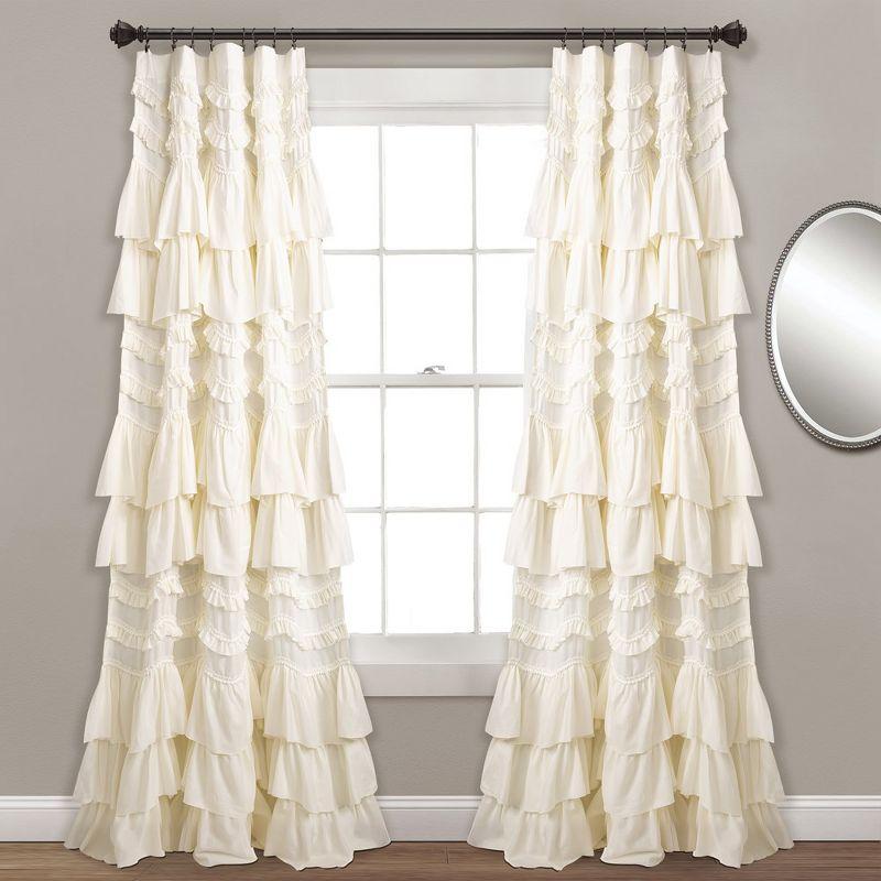Lush Decor Kemmy Solid Semi-Sheer Single Curtain Panel