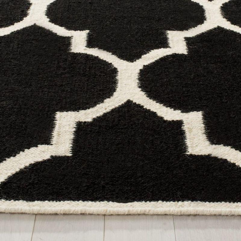 Dhurries DHU632 Hand Woven Runner Rug - Black/Ivory - 2'6"x6' - Safavieh.