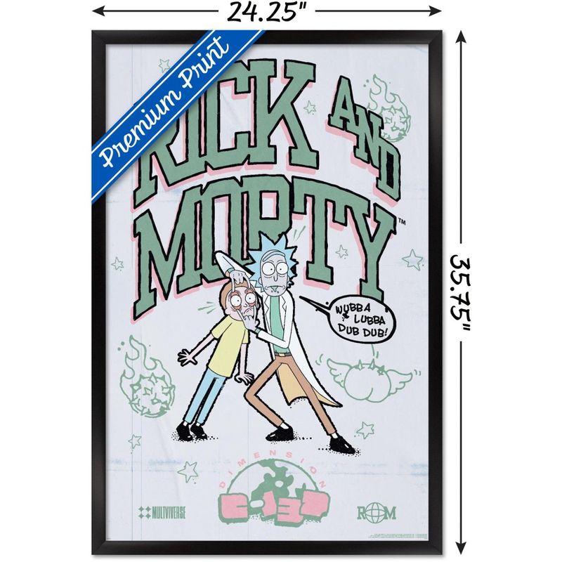 Trends International Rick And Morty: Bodega - Wubba Framed Wall Poster Prints Black Framed Version 22.375" x 34"