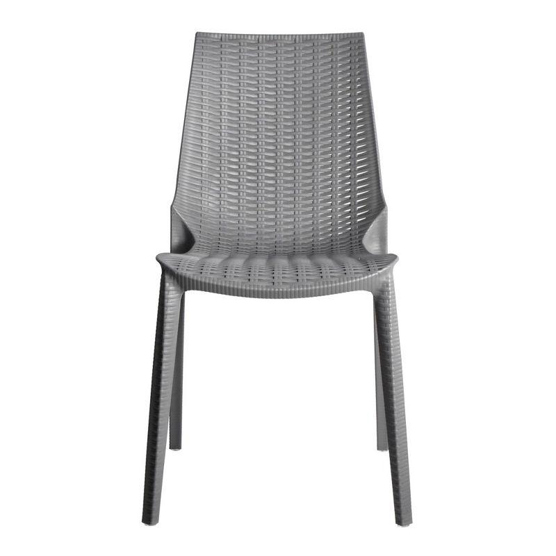 Kent Modern Stackable Grey Polypropylene Outdoor Dining Chair