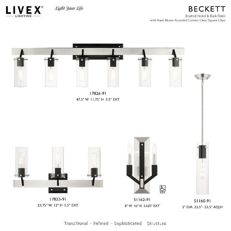 Livex Lighting Beckett 6 - Light Vanity in  Brushed Nickel