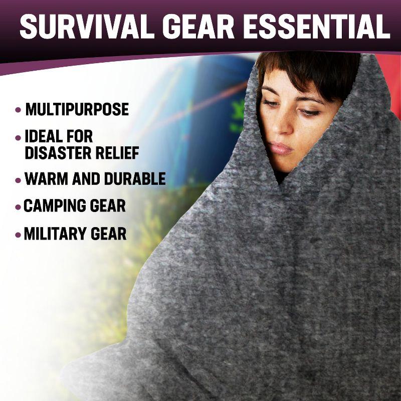 Kemp USA 50% Wool Multipurpose Blanket Durable Throw Blanket for Survival Kit, Fire Retardant