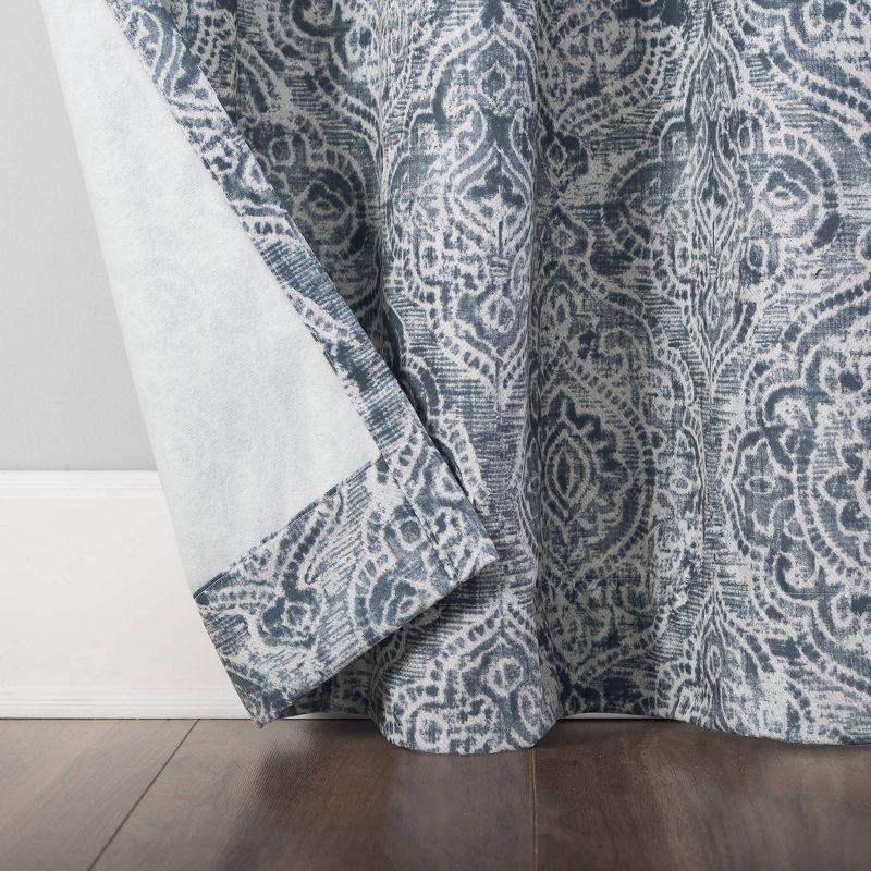 Navy Blue Polyester Room-Darkening Grommet Curtain Panel