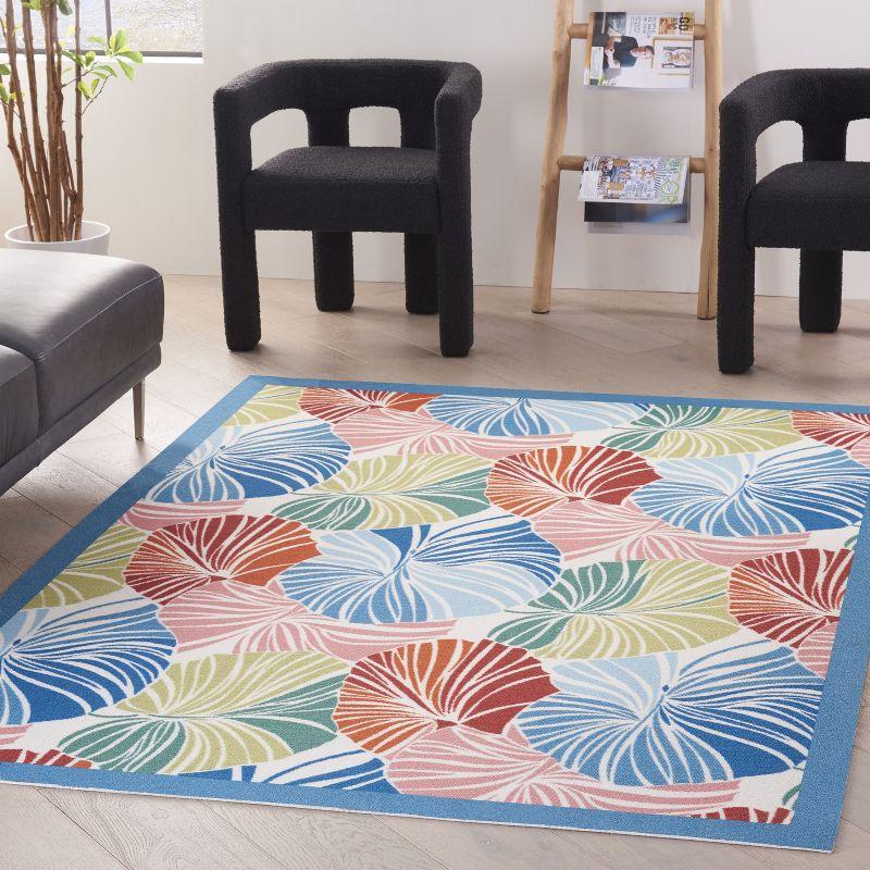 Floral Red/Blue Outdoor Area Rug