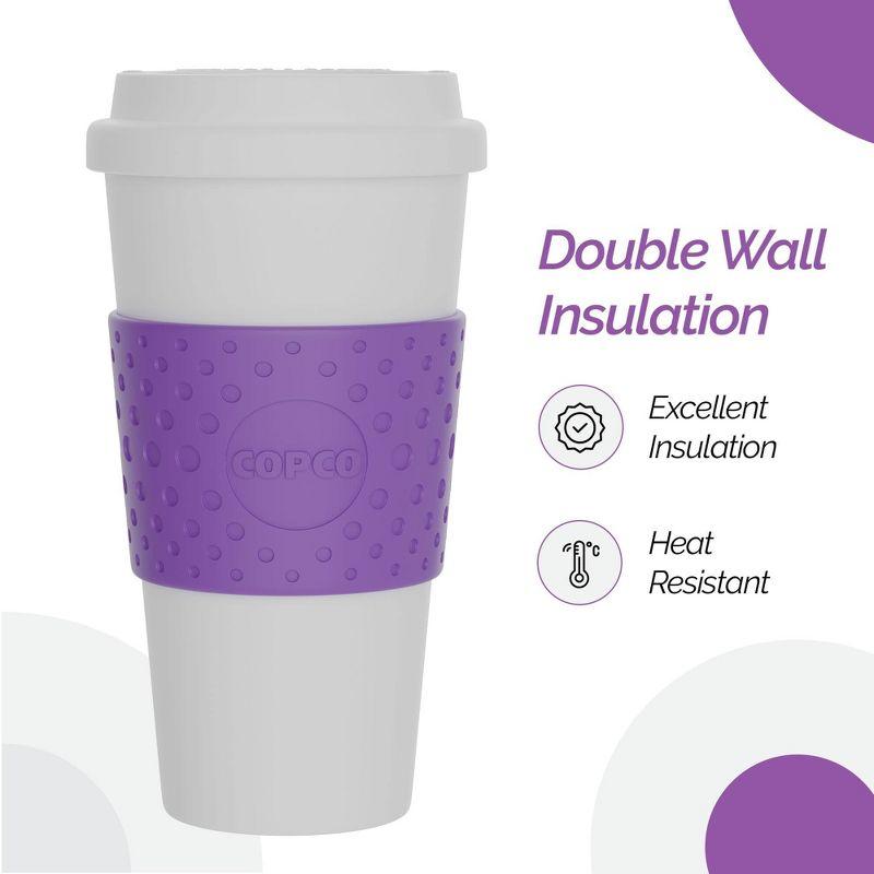 Copco Acadia 16 oz Reusable To-Go Travel Mug - BPA-Free Insulated Coffee Cup with Double-Wall Insulation - Microwave & Dishwasher Safe (Lilac)
