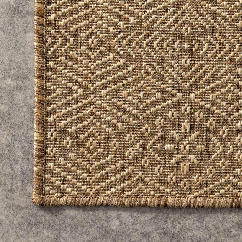 Nuloom Chandler Trellis 4x6 Indoor/Outdoor Area Rug for Living Room Patio Deck Front Porch Kitchen, Brown/Ivory