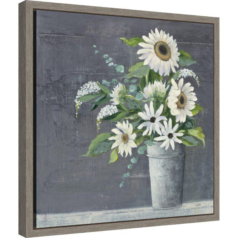 Amanti Art Late Summer Bouquet II (Sunflower) by Julia Purinton Canvas Wall Art Print Framed 16-in. x 16-in.