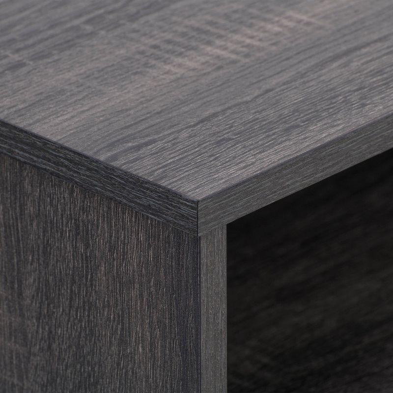 CorLiving Hollywood TV Stand for TVs up to 85" Wood Grain Gray : Modern Entertainment Center with Open Shelves, Adjustable Storage