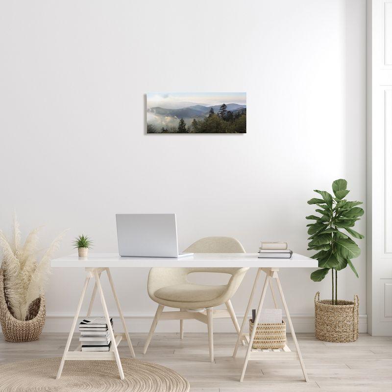 Panoramic Cloudy Mountain Landscape Canvas Print, 24" x 10"