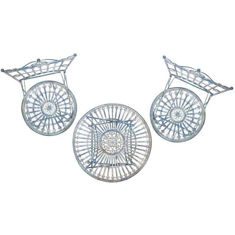 Belen Bistro Set, One Table And Two Chairs - Outdoor - PAT5020 - Mossy Blue - Safavieh