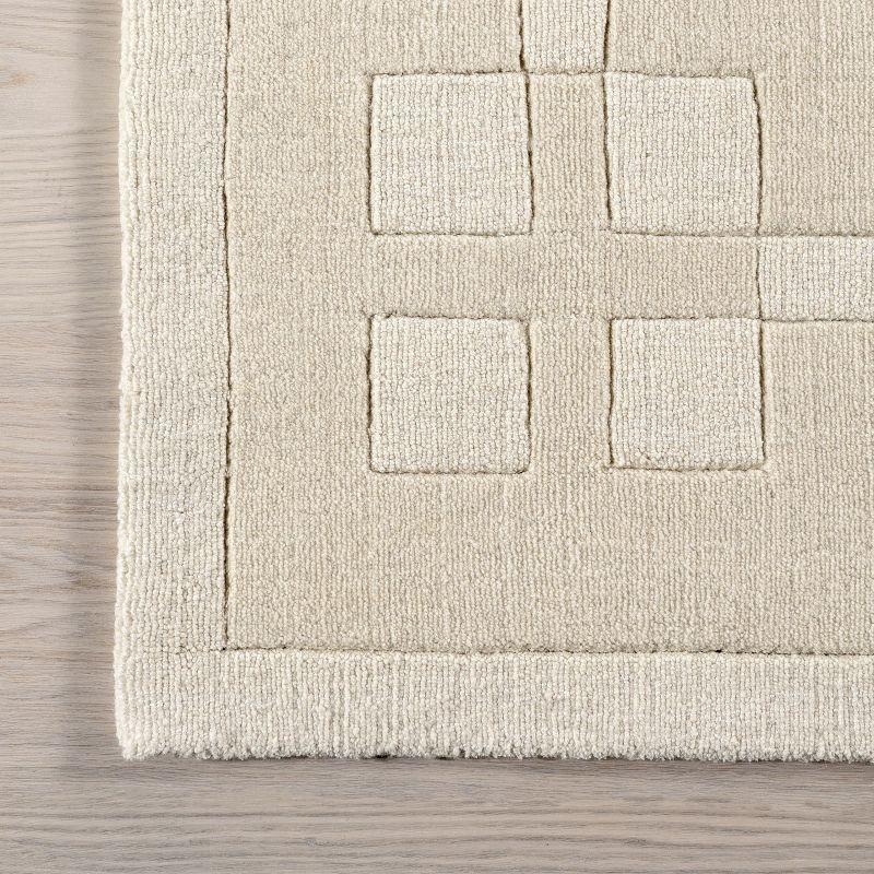 Latitude Run® Rune Bordered Wool-Blend Area Rug