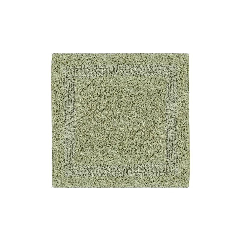 Better Trends Lux 100% Cotton Tufted Solid Reversible Bath Rug Set 2 PC (17" x 24" | 17" x 24") - Sage
