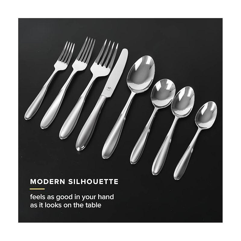 TABLE 12 26-Piece Stainless Steel Flatware Set with Beveled Round Edges, Service for 4