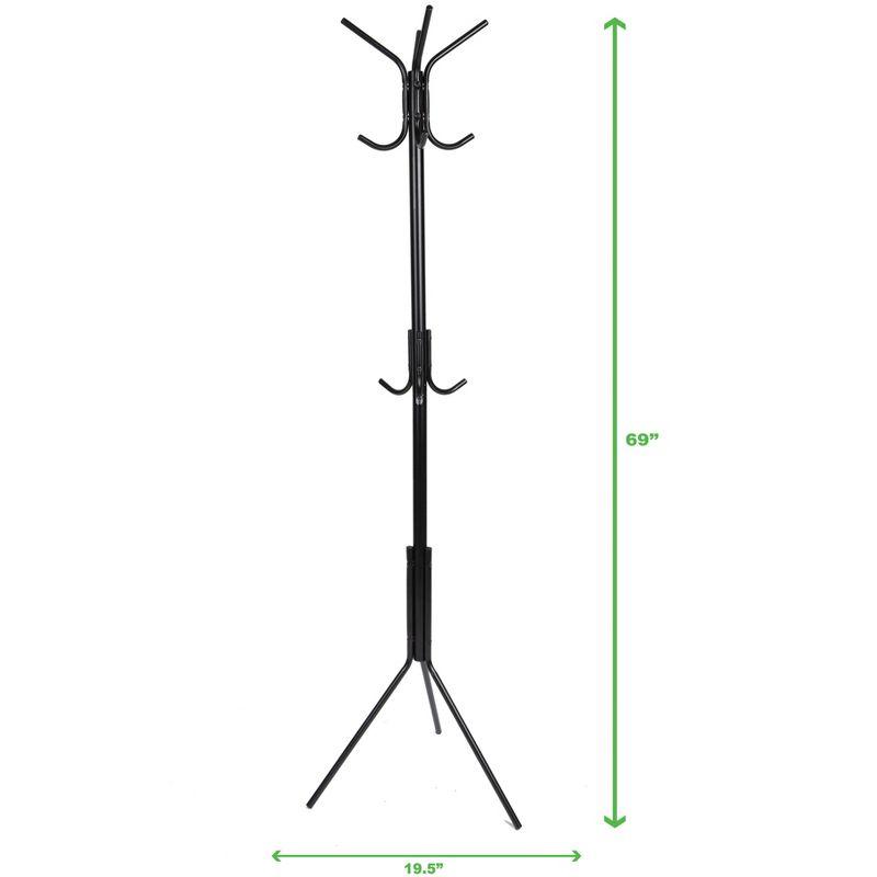 Mind Reader Mind Reader Coat Rack, Hall Tree, Freestanding, Coat Tree, Hat, Jacket, Purse, Metal, 14.75"L x 16.5"W x 69"H