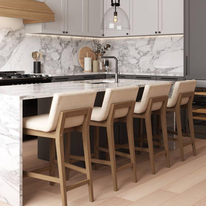 Nathan James Upholstered Wooden Stool