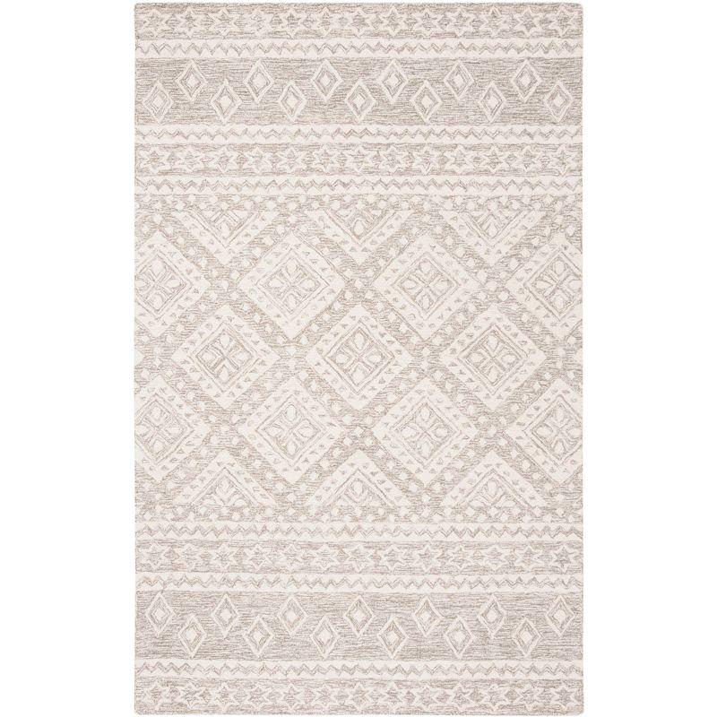 Micro-Loop MLP501 Hand Tufted Indoor Area Rug - Dark Grey/Ivory - 5'x8' - Safavieh